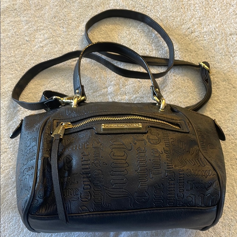 Juicy Couture Black Crossbody Bag with Gold Accents
